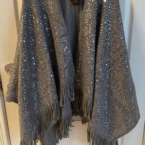 IMAN Silver Sequin Knit Scarf/wrap